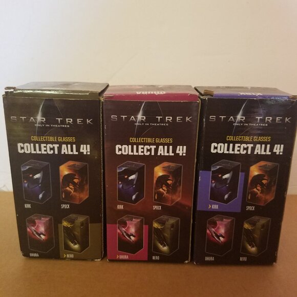 Star Trek Set 3 Lot Burger King Collector Glasses - Picture 5 of 6
